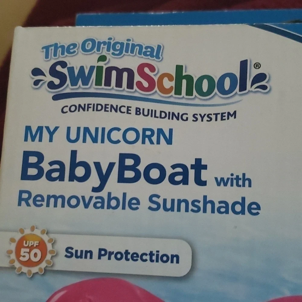 Unicorn Baby Boat Aqua Leisure Swim School Pool Float With Sunshade New In Box - Picture 4 of 7